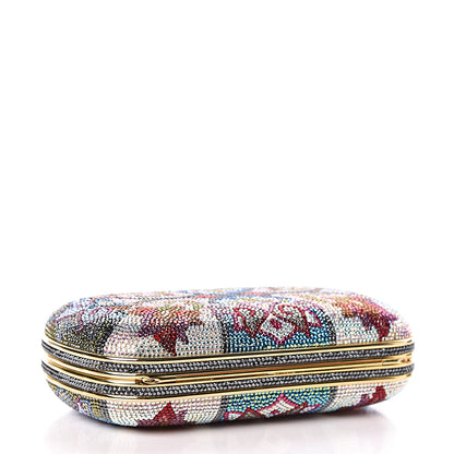 Judith Leiber Swarovski Crystal Flower Minaudiere Clutch Gold 5 of 10