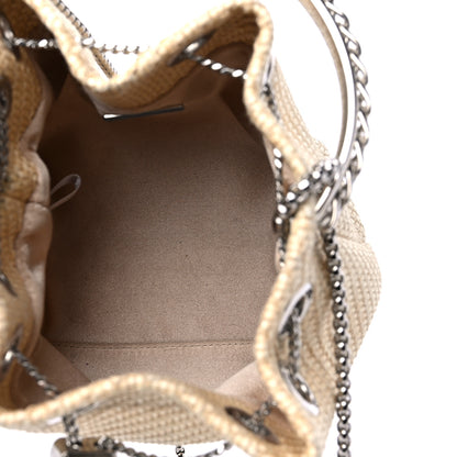 Jimmy Choo Raffia Bon Bon Bucket Bag Beige 5 of 9
