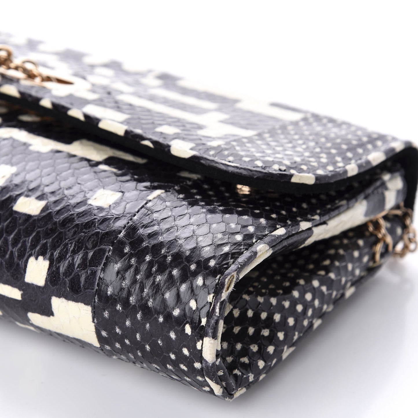 Watersnake Patchwork Riviera Clutch Black