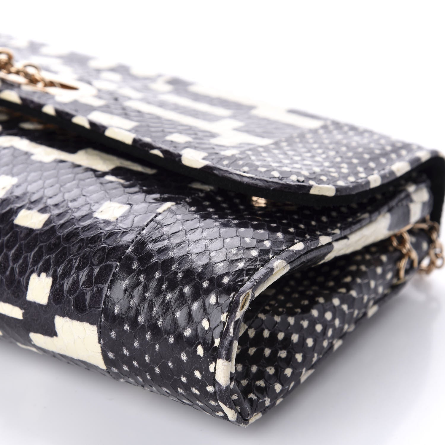 Christian Louboutin Watersnake Patchwork Riviera Clutch Black 7 of 9