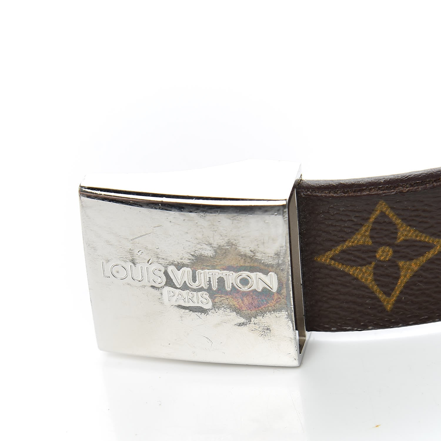 Louis Vuitton Monogram Ceinture Belt Silver Buckle 44 110 11 of 11