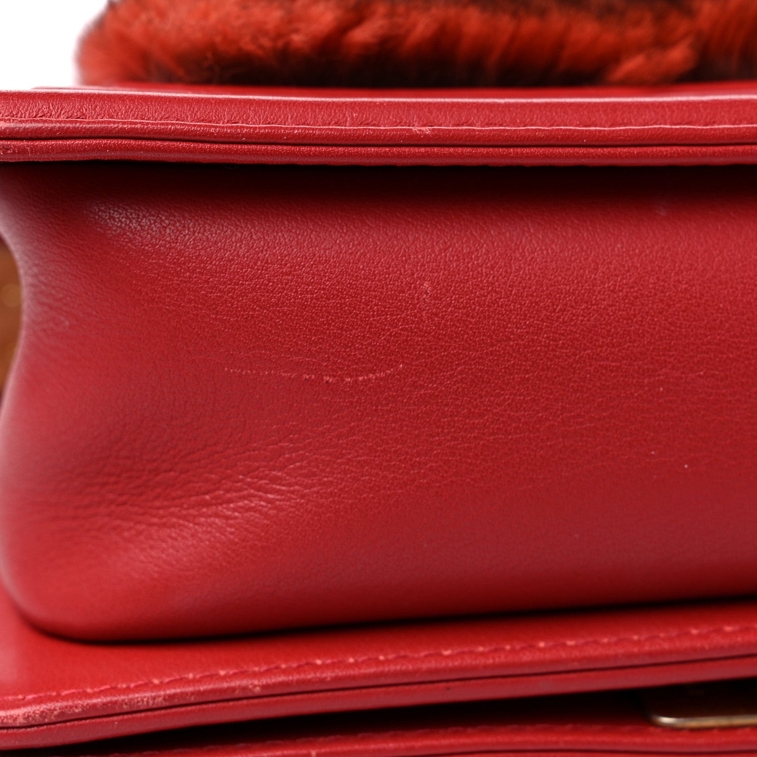 Chanel Orylag Rabbit Fur Calfskin Small Boy Flap Red 17 of 19