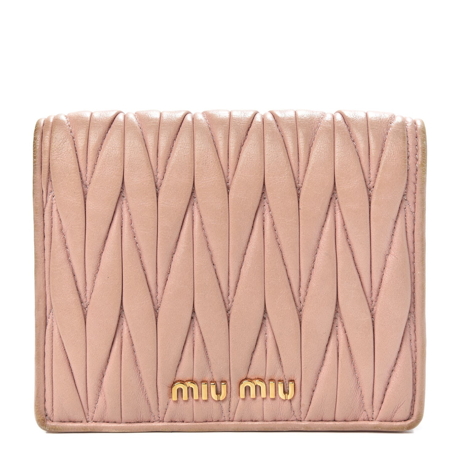 Miu Miu Nappa Matelasse Compact Wallet Orchidea 1 of 12