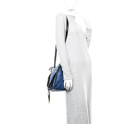 Chloe Suede Calfskin Braided Medium Marcie Double Carry Deep Denim 2 of 10