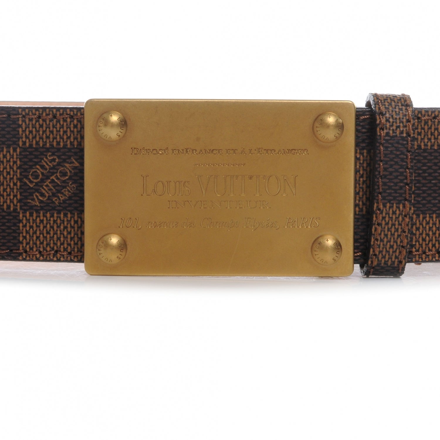 Louis Vuitton Damier Ebene Inventeur Belt 95 38 4 of 7