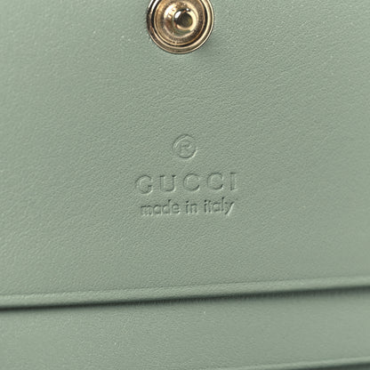 Gucci GG Supreme Monogram Textured Calfskin Emblem Mini Wallet Sage Green 7 of 9