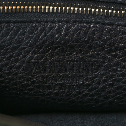 Valentino Garavani Pebbled Calfskin Mini Rockstud Flip-Lock Messenger Bag Black 6 of 9