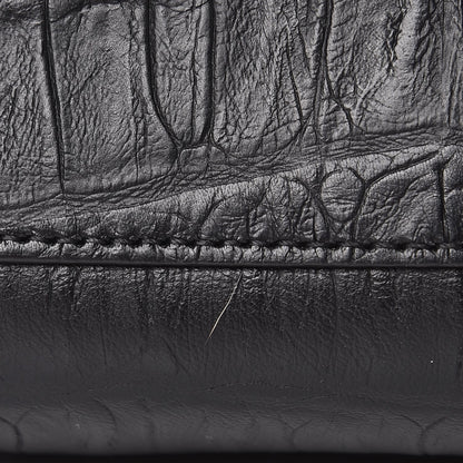 Saint Laurent Calfskin Crocodile Embossed Large Sac De Jour Carryall Black 9 of 10