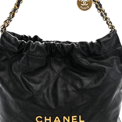 Chanel Shiny Calfskin Quilted Small Chanel 22 Black 8 of 11