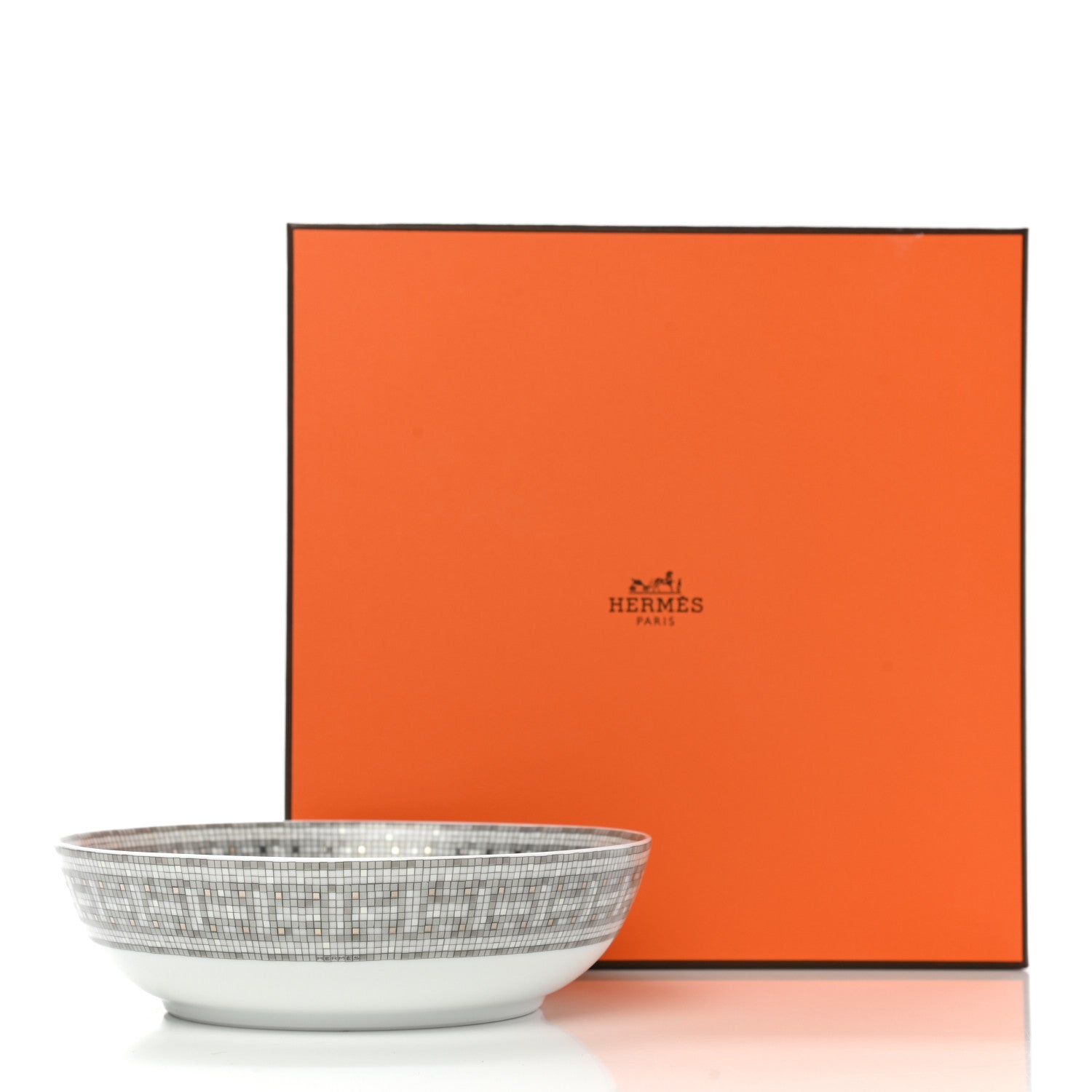 Hermes Porcelain Mosaique Au 24 Cereal Bowl Silver 8 of 8