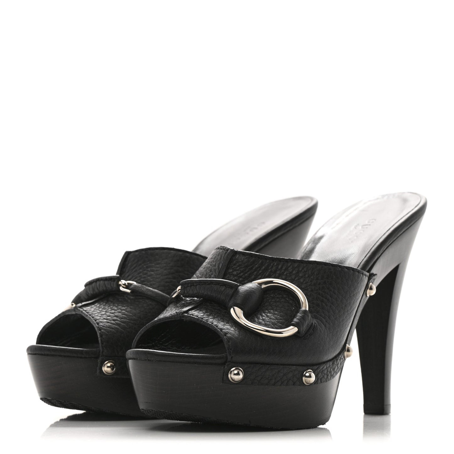 Cellarius Soft Calfskin Icon Bit 30/120mm Platform Clog Sandals 36 Black