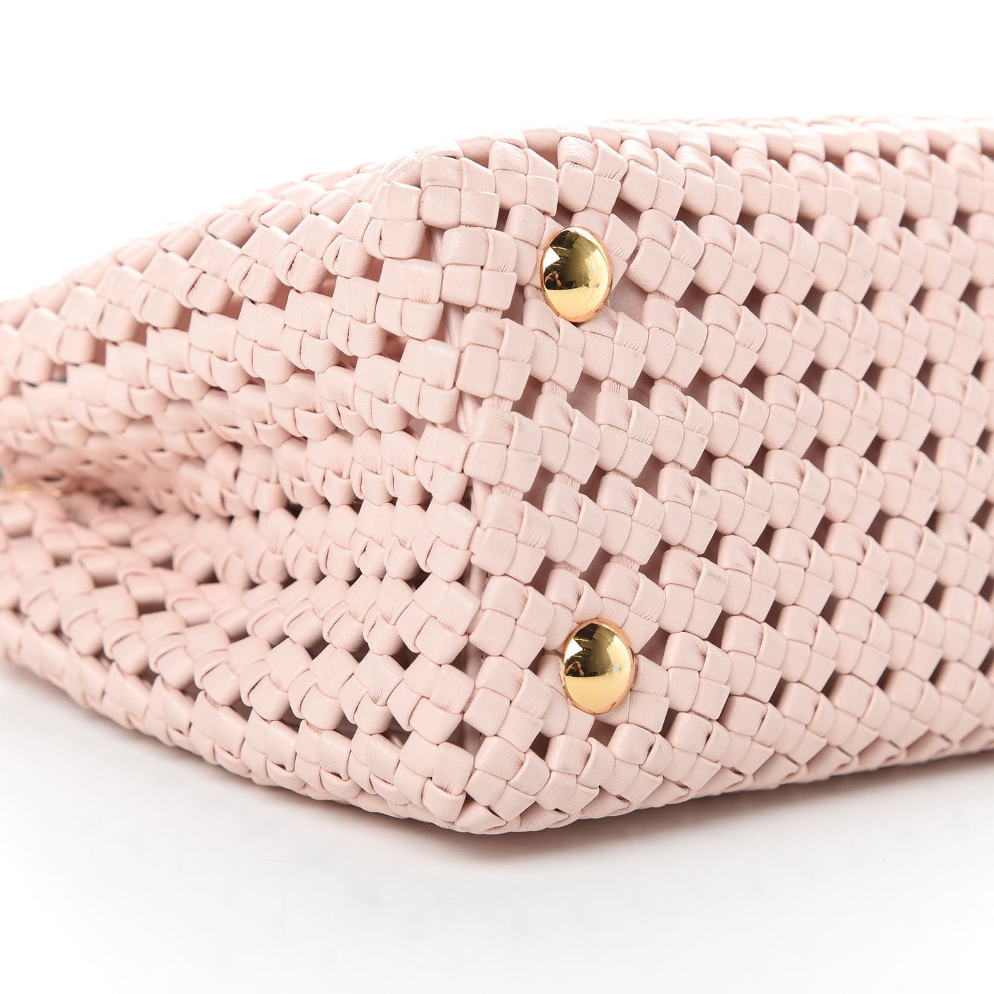 Nappa Woven Mini Peekaboo Iconic Satchel Rosa Confetto