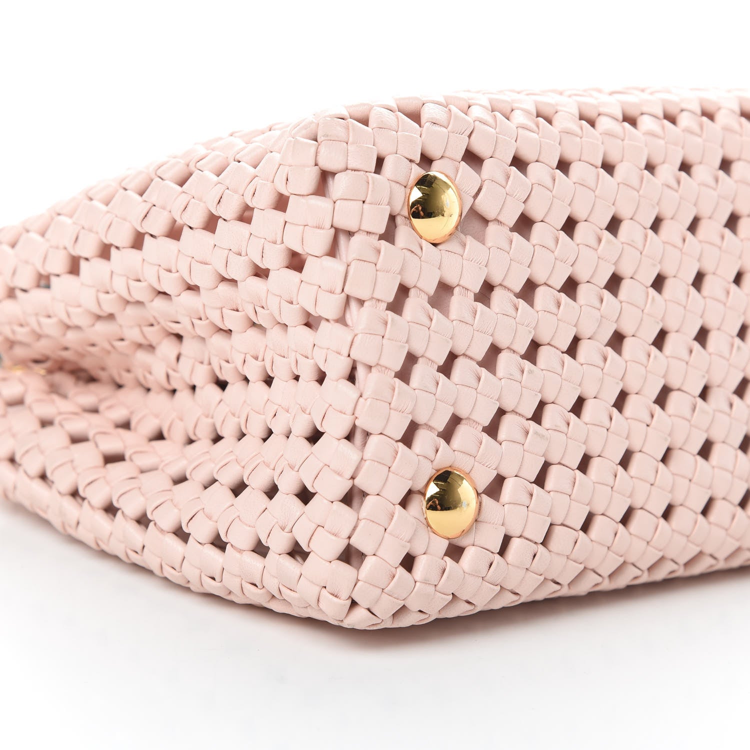 Fendi Nappa Woven Mini Peekaboo Iconic Satchel Rosa Confetto 11 of 12