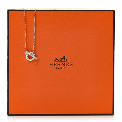 Hermes 18K Rose Gold Diamond Finesse Pendant Necklace 5 of 5