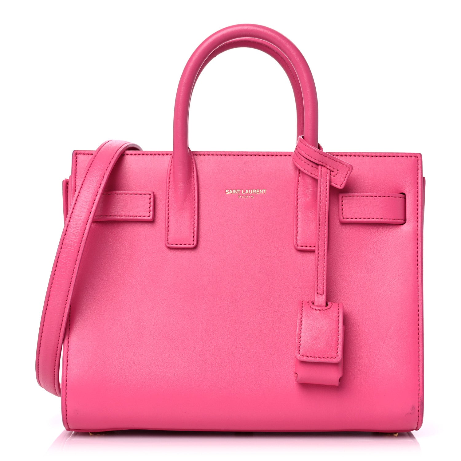 Saint Laurent Calfskin Nano Sac De Jour Lipstick Fuchsia 1 of 15