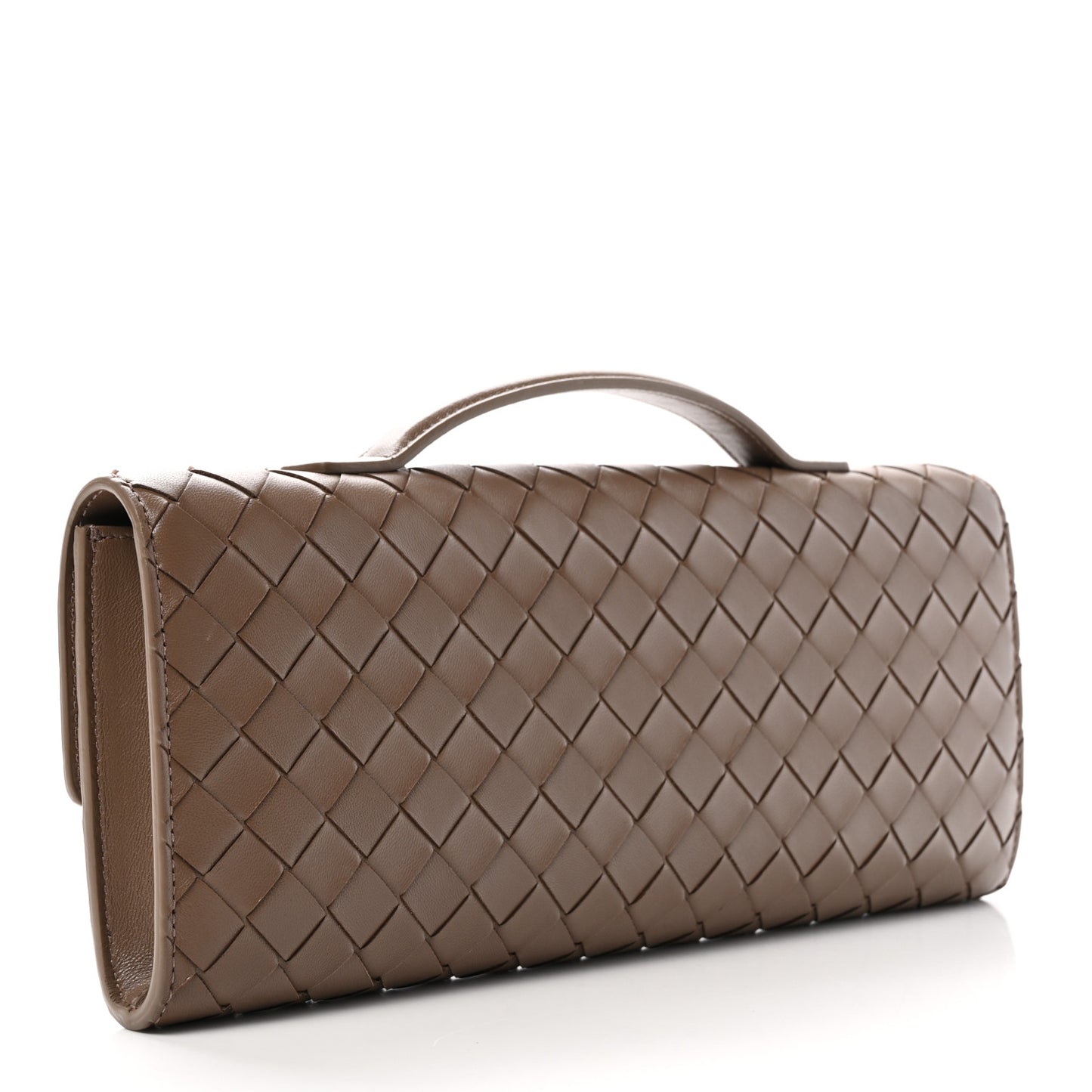 Nappa Intrecciato Long Andiamo Top Handle Clutch Pinecone
