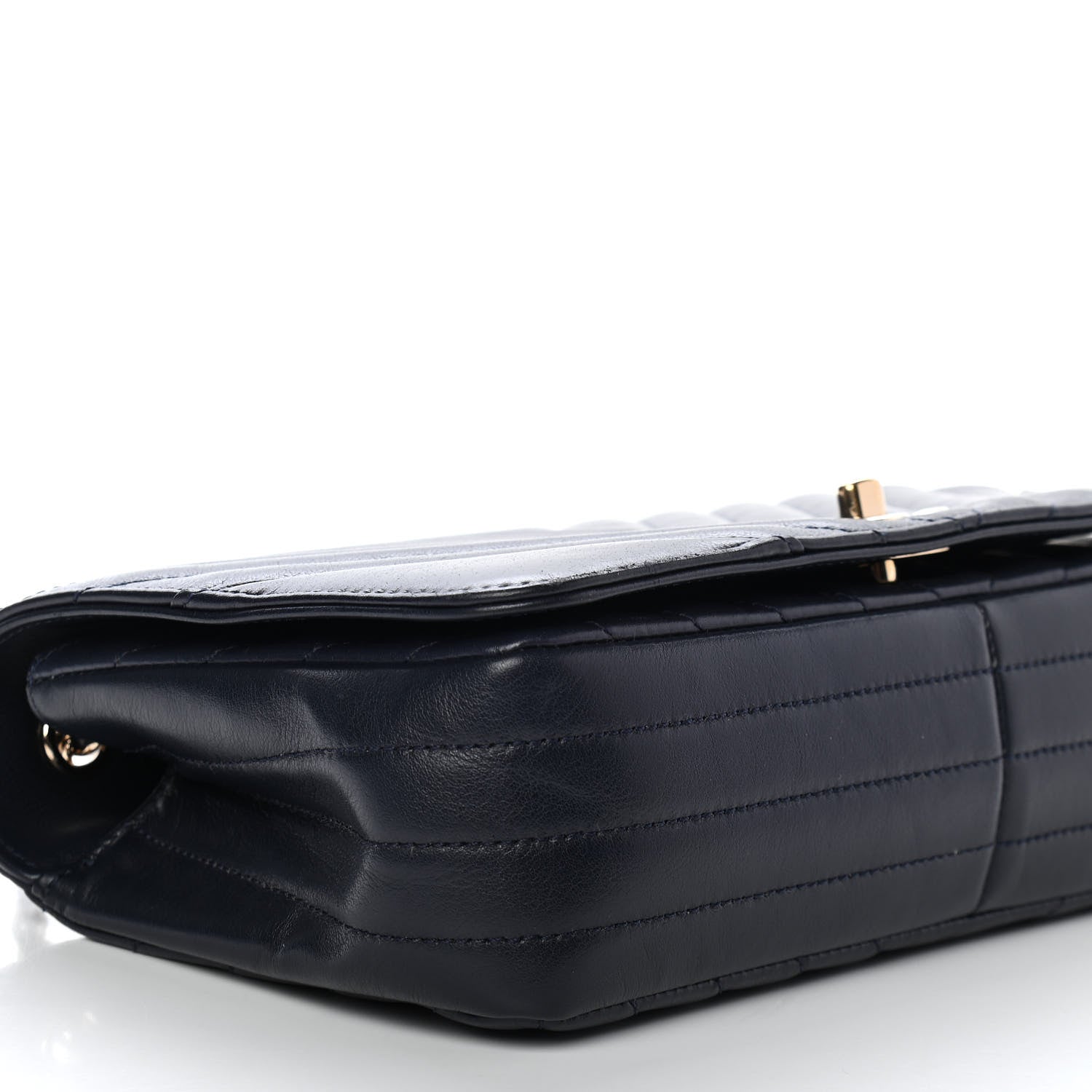 Chanel Calfskin Chevron Quilted Small Statement Flap Navy 7 of 9