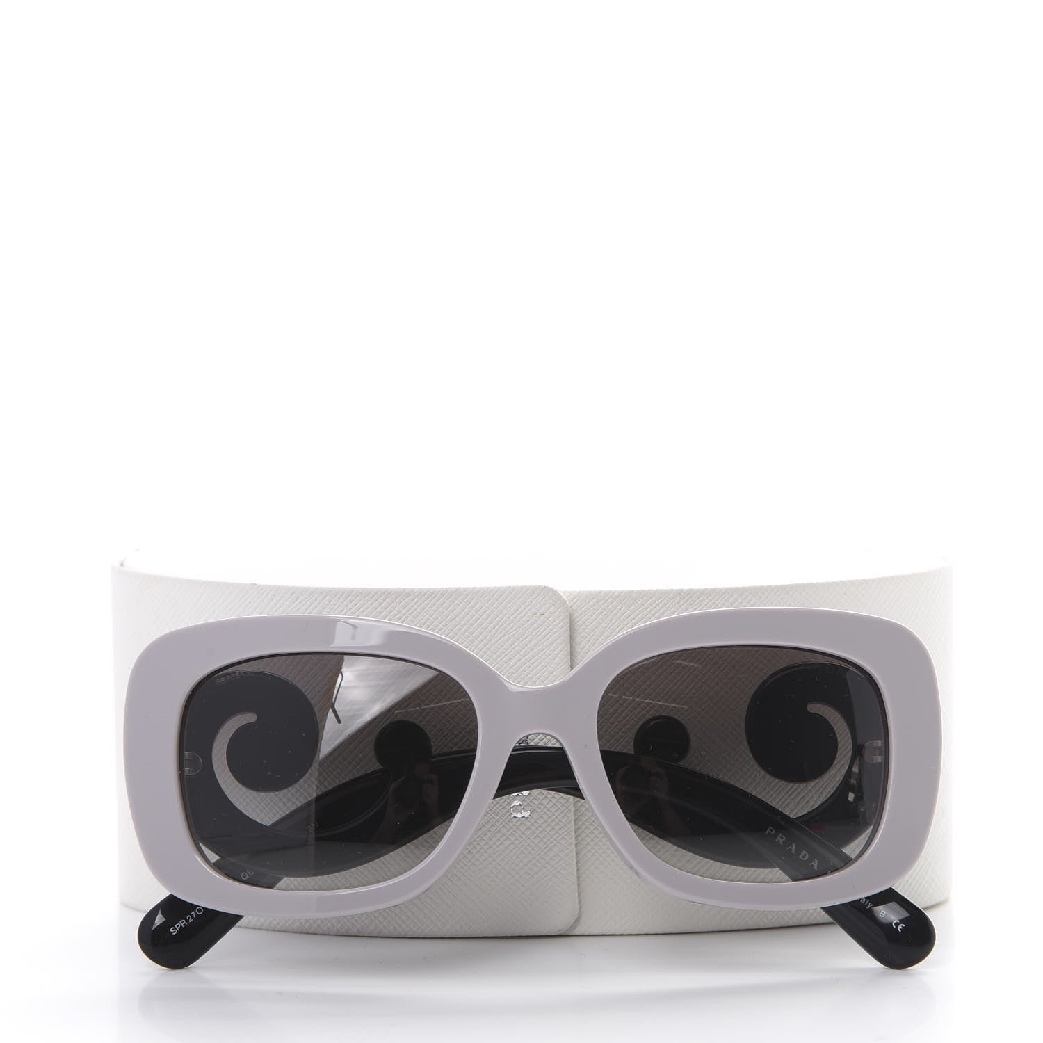 Prada Acetate Baroque Sunglasses SPR 27O Grey Black 7 of 7