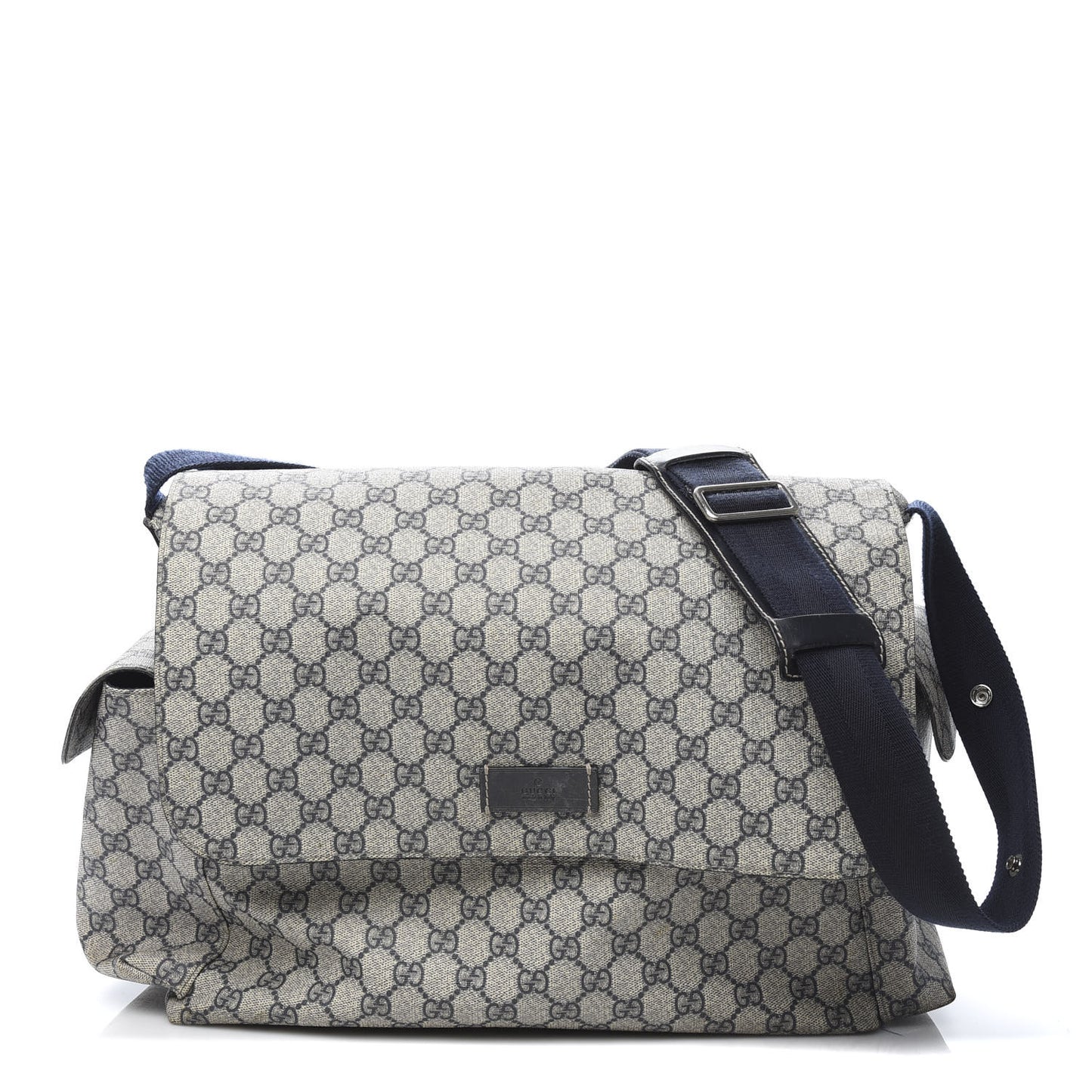 GG Plus Monogram Messenger Diaper Bag Navy