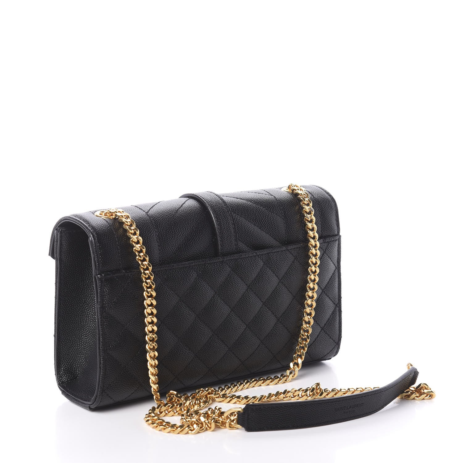 Saint Laurent Grain De Poudre Textured Mixed Matelasse Triquilt Small Monogram Satchel Black 3 of 9