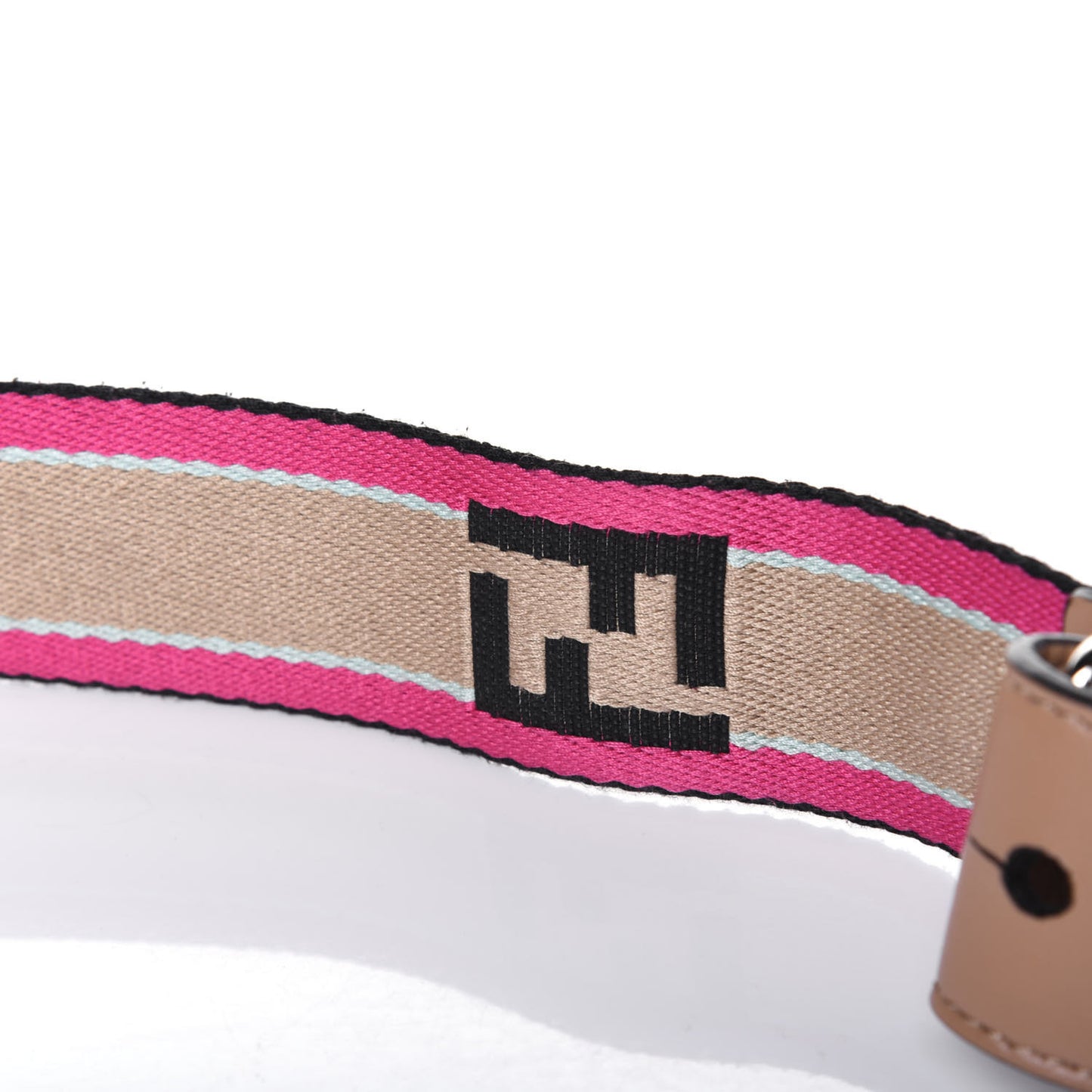 Woven Twill Calfskin FF Strap You Magenta Amido Multicolor