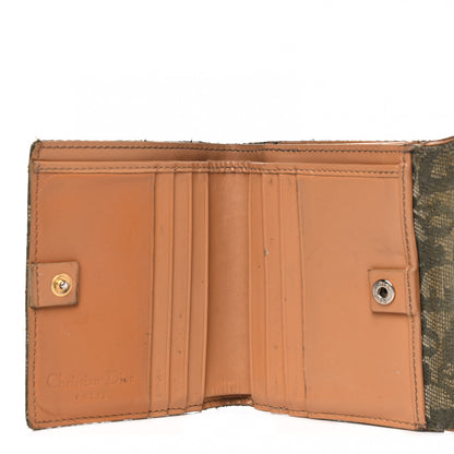 Christian Dior Monogram Compact Saddle Wallet Green 4 of 13