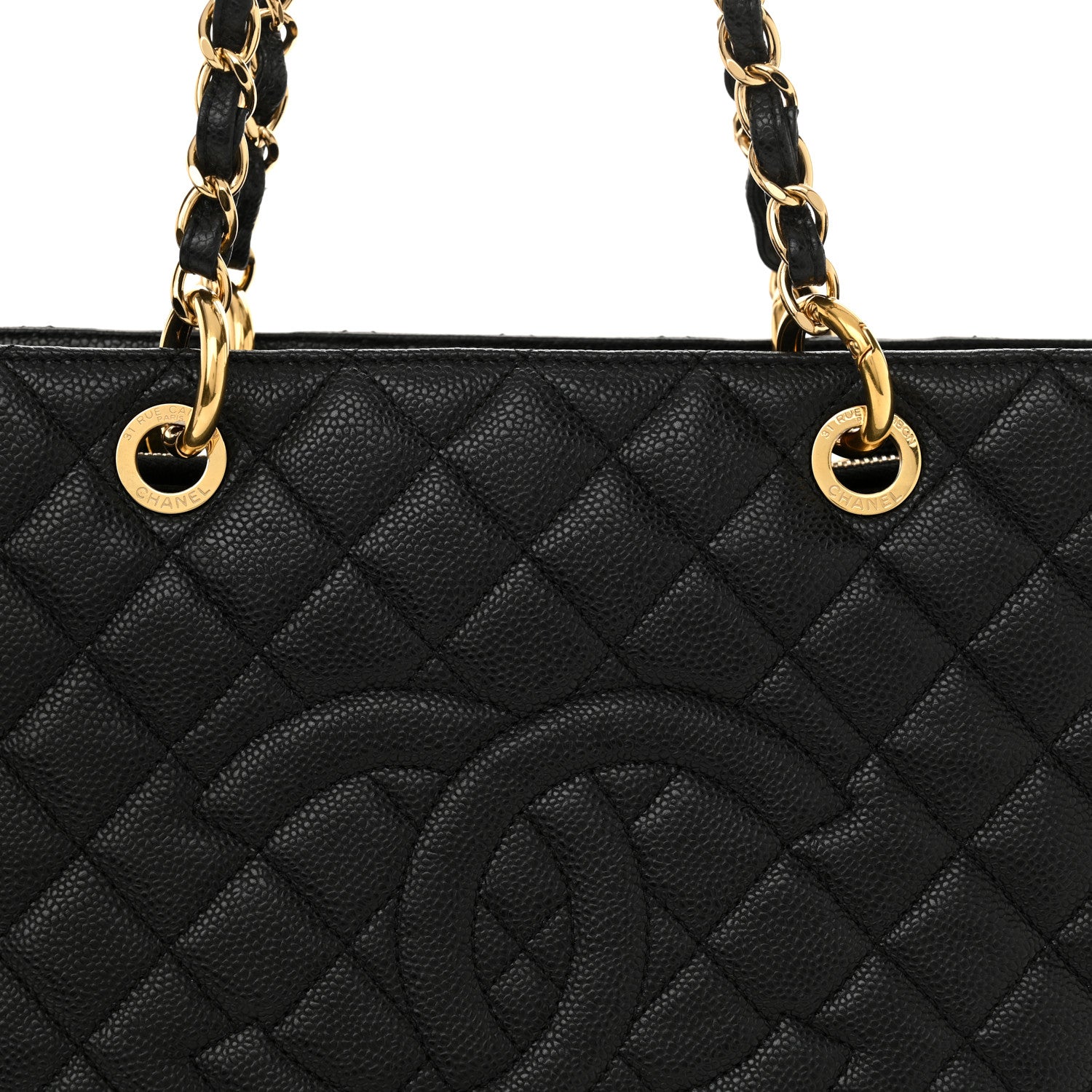 Chanel Caviar Quilted Grand Shopping Tote GST Black 8 of 12