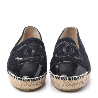 Chanel Fabric Patent Calfskin CC Espadrilles 36 Black 2 of 8