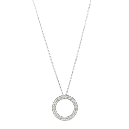 Cartier 18K White Gold Diamond LOVE Paved Necklace 1 of 5