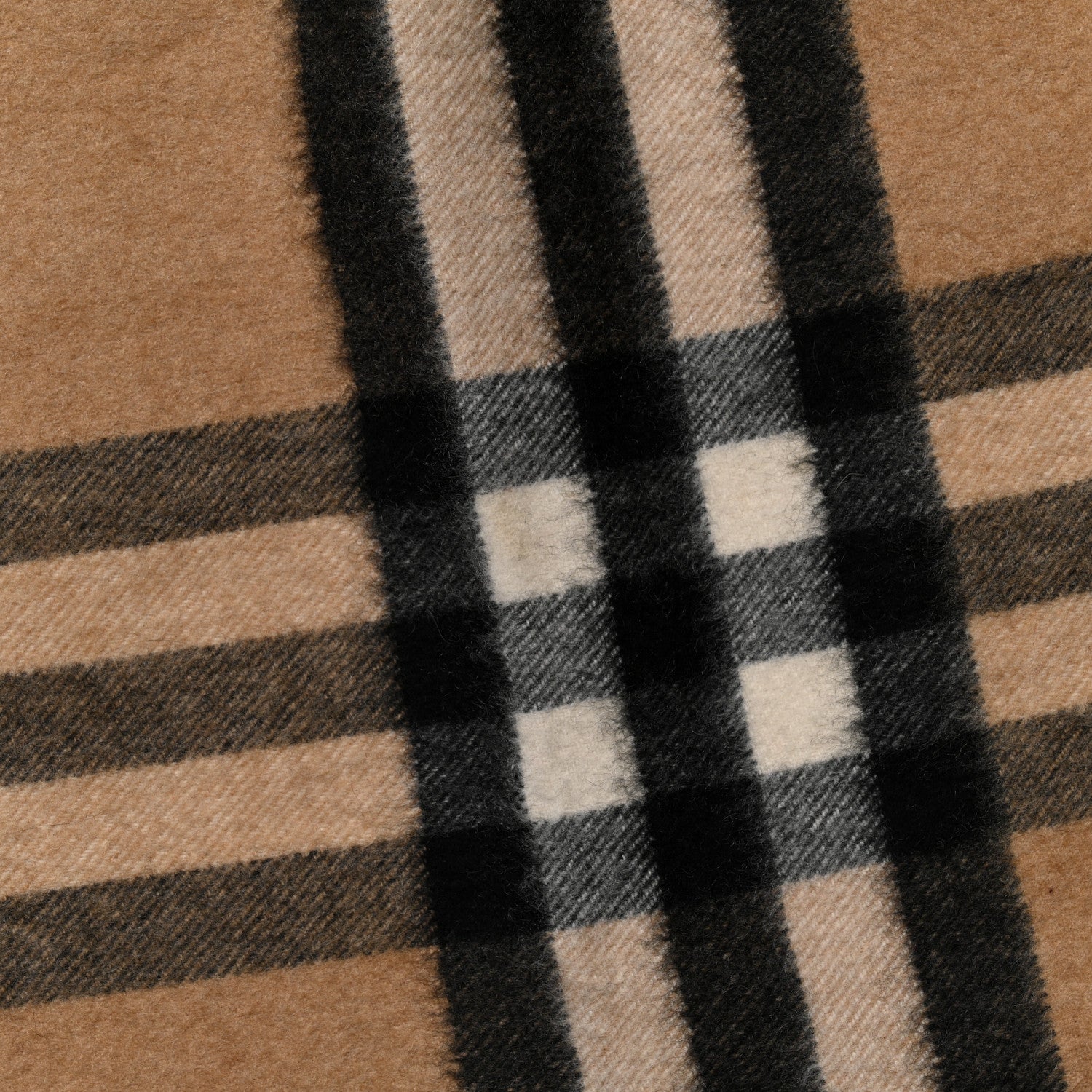 Burberry Cashmere Giant Check Fringe Scarf Archive Beige 4 of 4