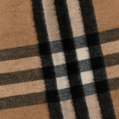Burberry Cashmere Giant Check Fringe Scarf Archive Beige 4 of 4