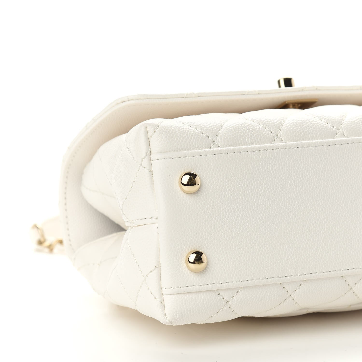 Chanel Caviar Quilted Mini Coco Handle Flap White 8 of 9