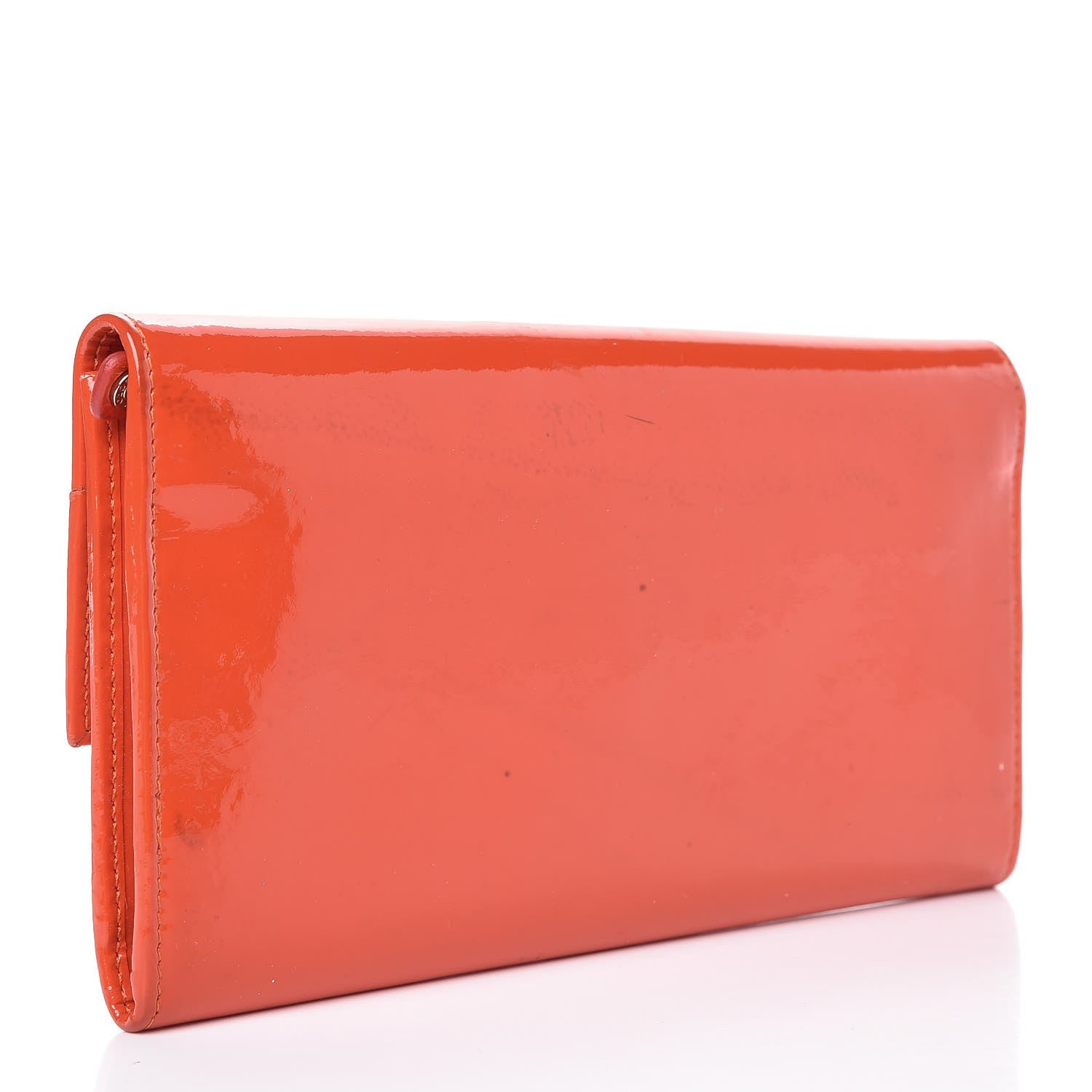 Jimmy Choo Patent Reese Clutch Wallet Orange 3 of 7