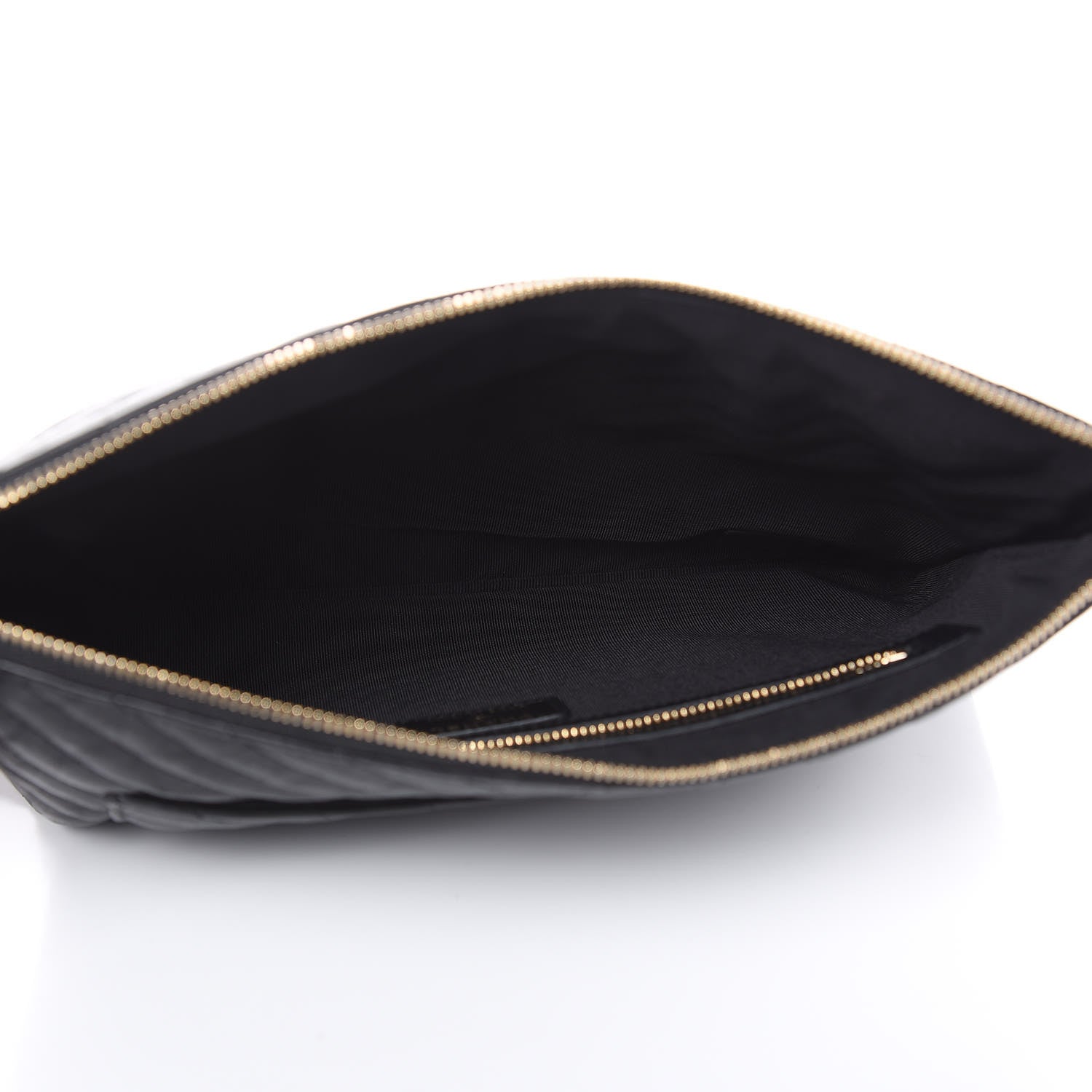 Chanel Crumpled Calfskin Chevron Quilted Medium Cosmetic Case Black 5 of 9