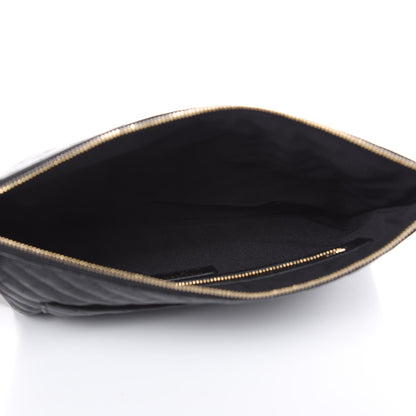 Chanel Crumpled Calfskin Chevron Quilted Medium Cosmetic Case Black 5 of 9