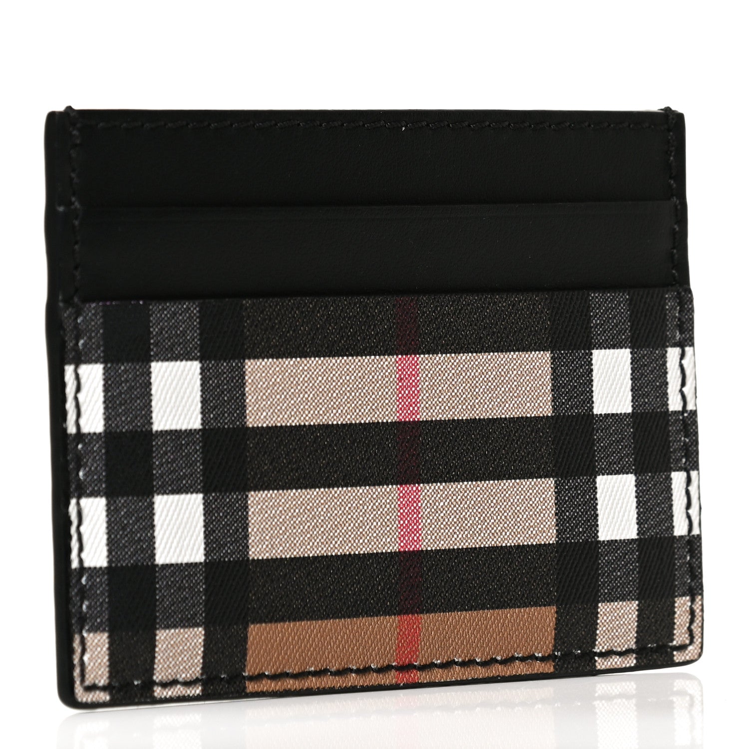 Burberry Vintage Check Calfskin Card Case Black 3 of 9