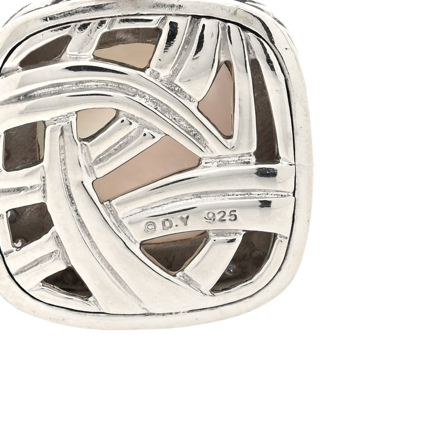 Sterling Silver Diamond Mother of Pearl 14mm Albion Enhancer Pendant