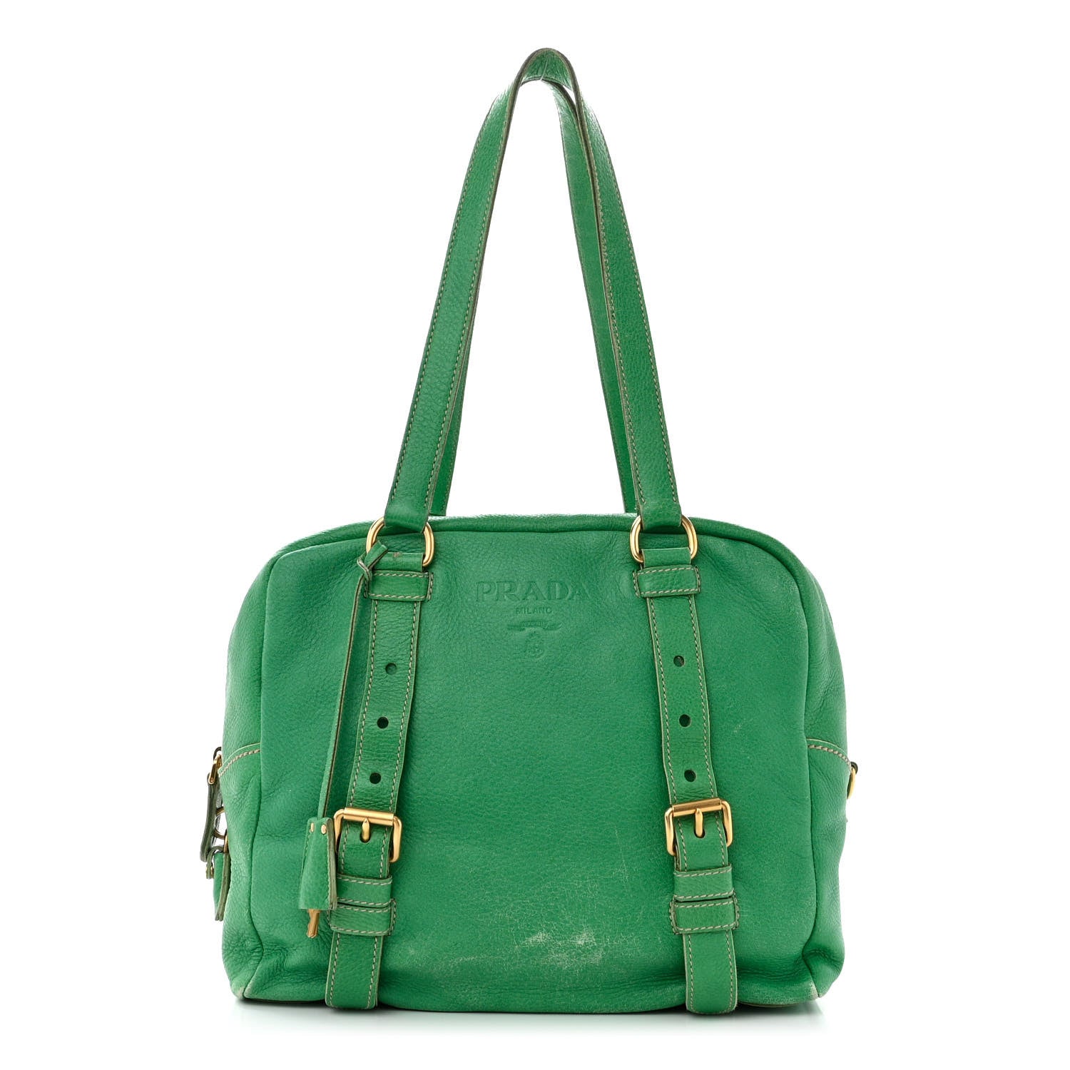 Prada Cervo Logo Embossed Folding Tote Acquamarina 1 of 18