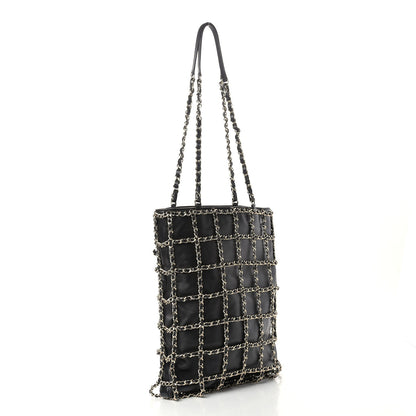 Chanel Lambskin Large Shopping Chain Tote Black 3 of 9