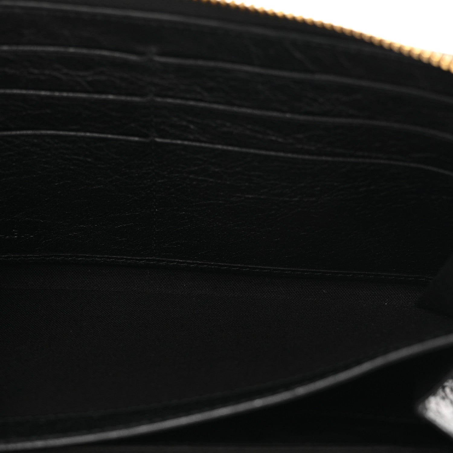 Balenciaga Agneau Classic Gold Hardware Continental Zip Around Wallet Black 5 of 6
