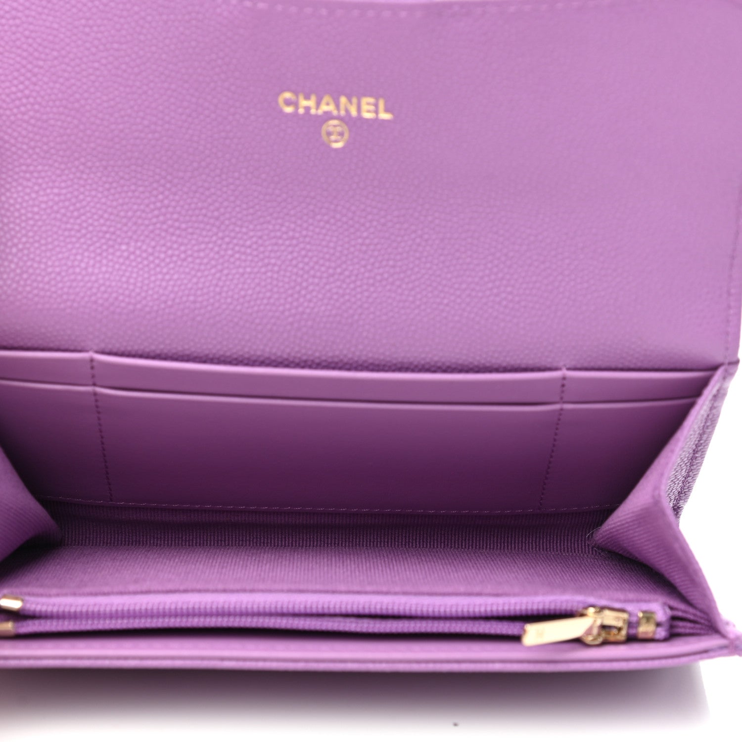 Chanel Caviar Quilted Medium Gusset Flap Wallet Purple 5 of 9