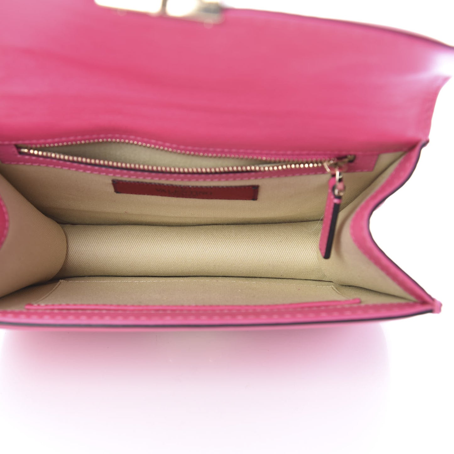 Vitello Small Glam Lock Rockstud Flap Pop Fuxia