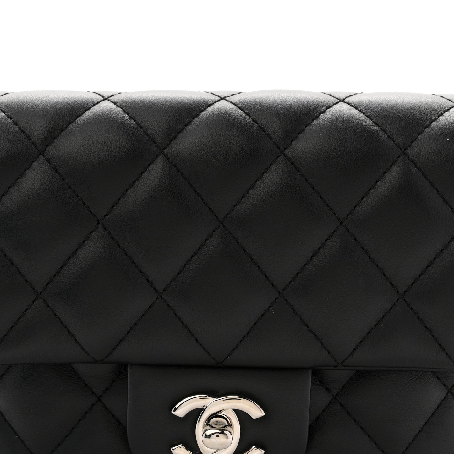 Calfskin Quilted CC Uniform Flap Belt Bag Black