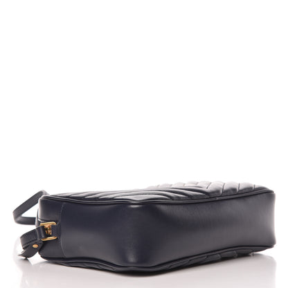 Saint Laurent Calfskin Matelasse Monogram Lou Camera Bag Navy 4 of 9
