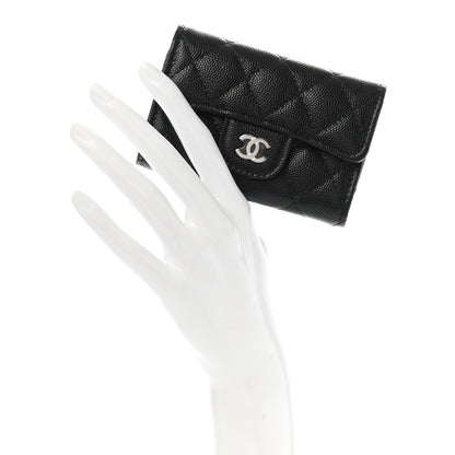 Chanel Caviar Quilted Classic 4 Key Holder Wallet Black 2 of 8