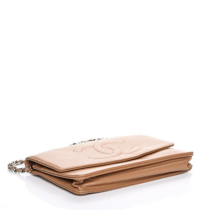 Chanel Caviar Timeless CC Wallet On Chain WOC Beige 4 of 9