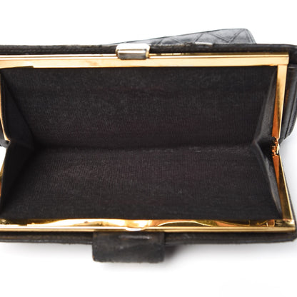 Chanel Lambskin Diamond Stitched French Wallet Black 6 of 22