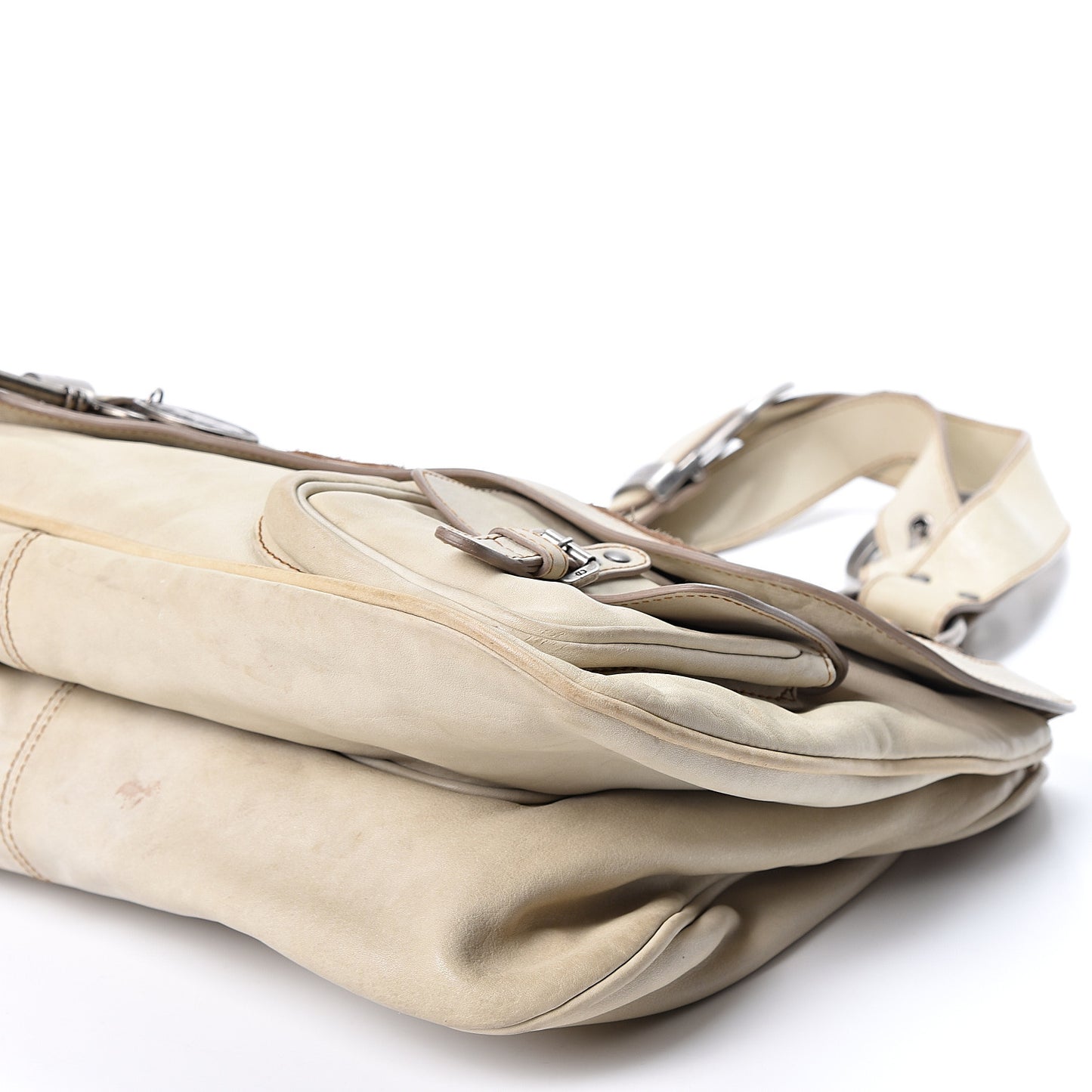Calfskin Medium Gaucho Double Saddle Bag Ivory