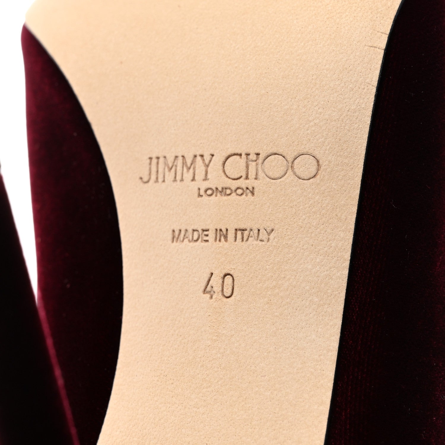 Jimmy Choo Velvet Crystal Bing 100 Pumps 40 Burgundy 6 of 8