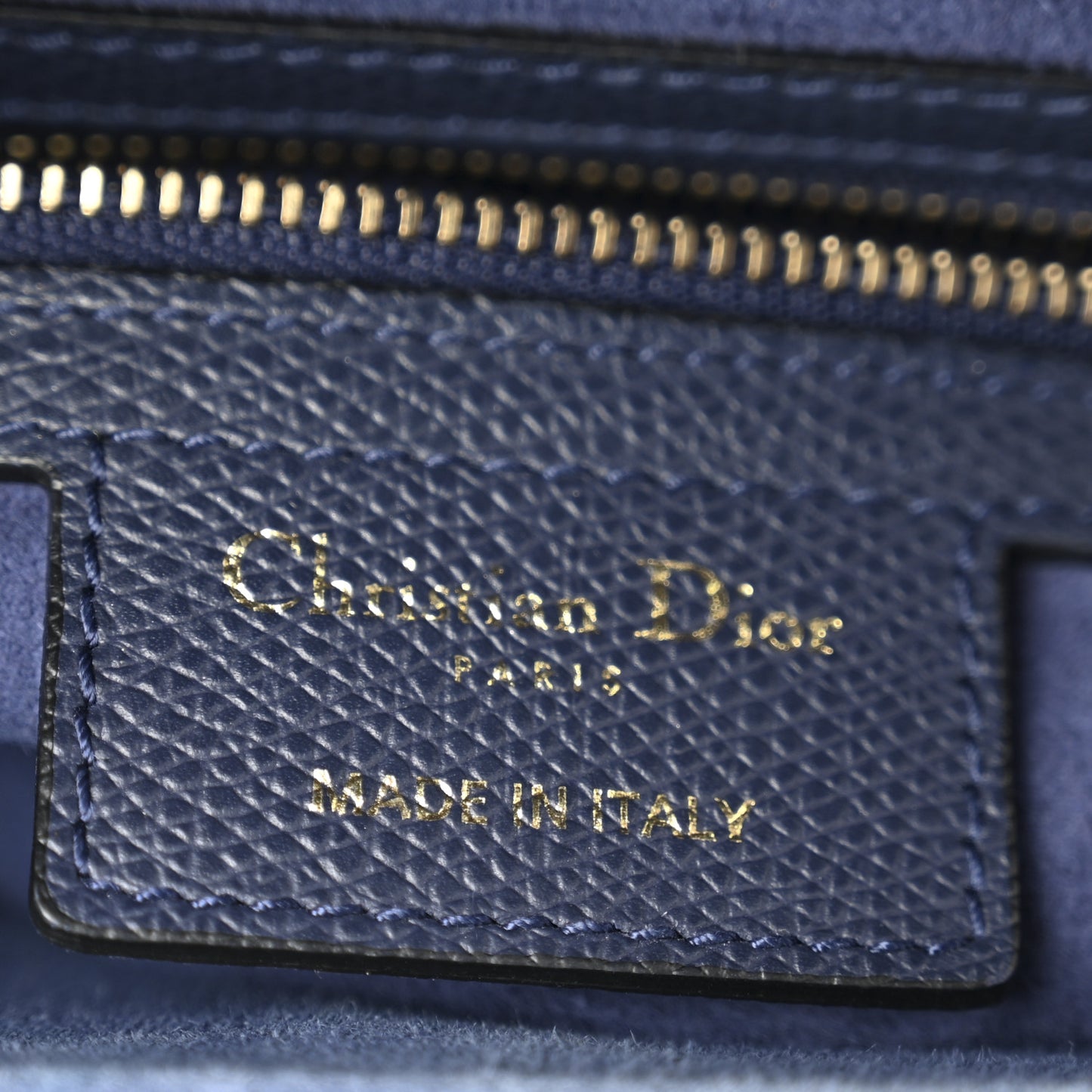 Grained Calfskin Saddle Bag Navy